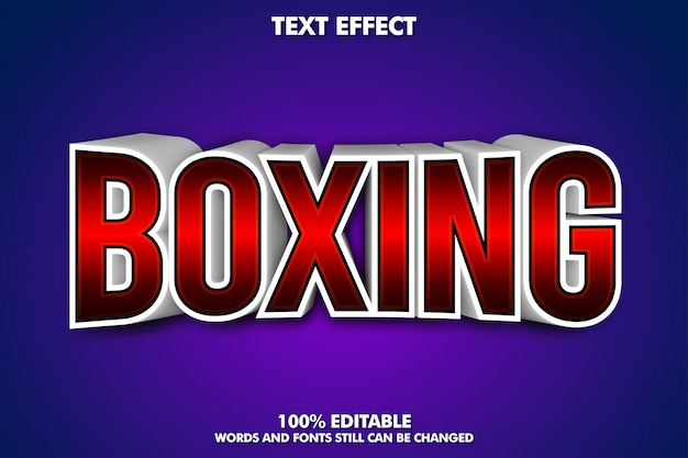 Banner de boxe - efeito de texto 3D editável