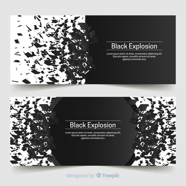 Banners de explosão preta