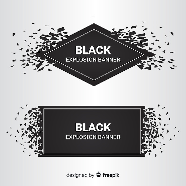 Banners de explosão preta