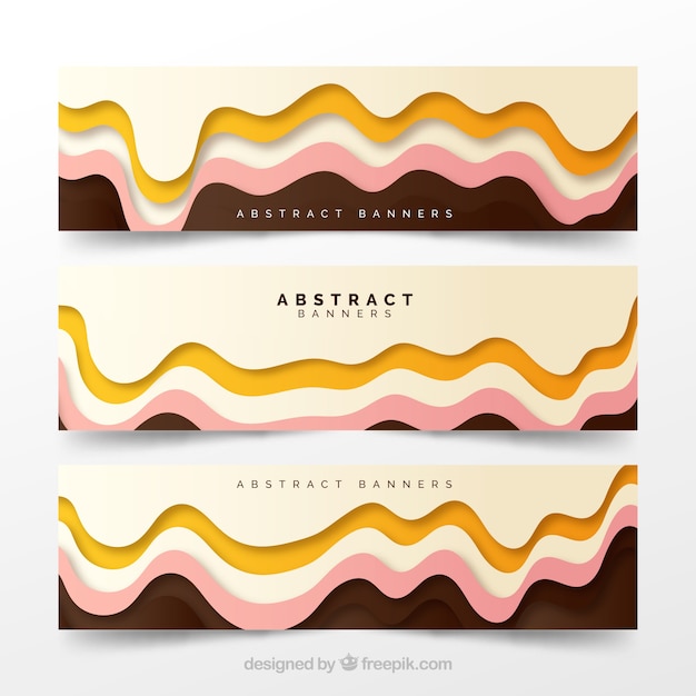 Banners de ondas abstratas