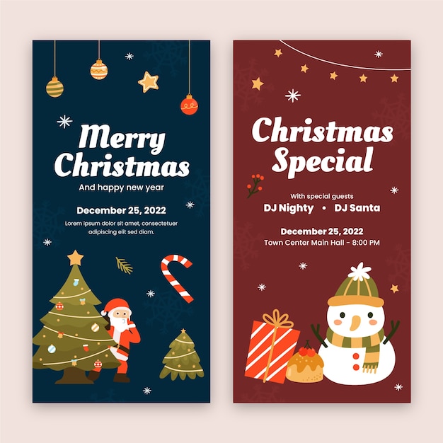 Banners verticais definidos para celebração da temporada de natal