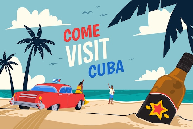 Vetor grátis bela ilustração de destino cuba