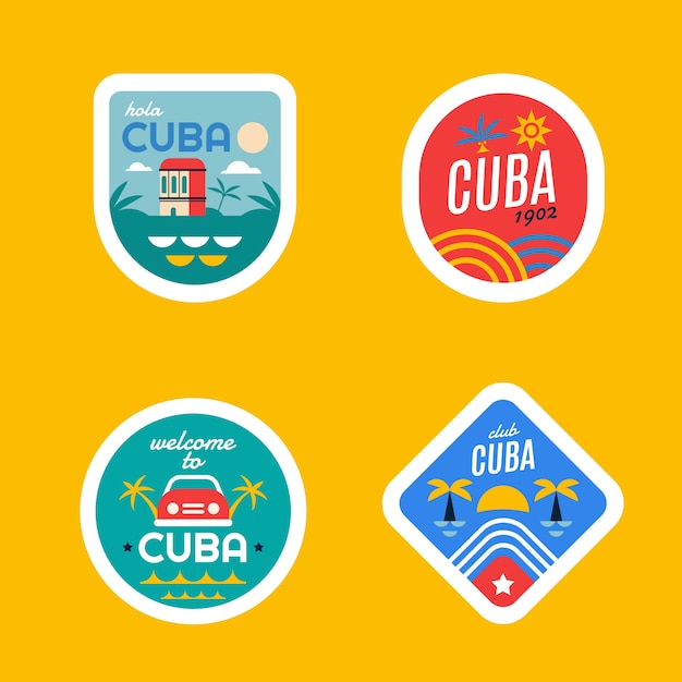 Belos logotipos de destino cuba