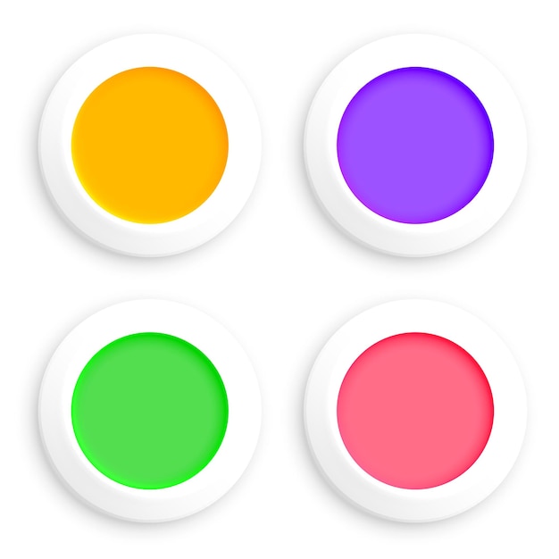 Vetor grátis botão redondo de web em branco de estilo 3d na embalagem