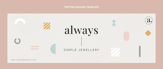 Vetor grátis cabeçalho do twitter da boutique de joias de design plano