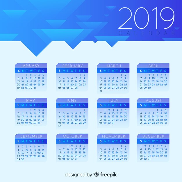 Calendário de 2019