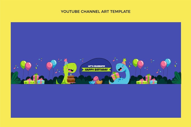 Canal do youtube de aniversário infantil desenhado à mão