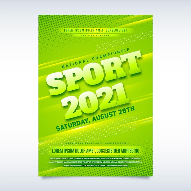 Vetor grátis cartaz do evento esportivo 2021