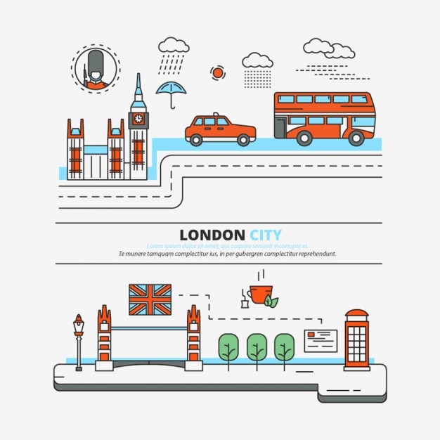 Vetor grátis cidade de londres design plano