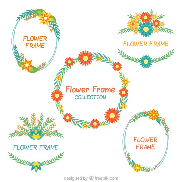 Cinco frames florais