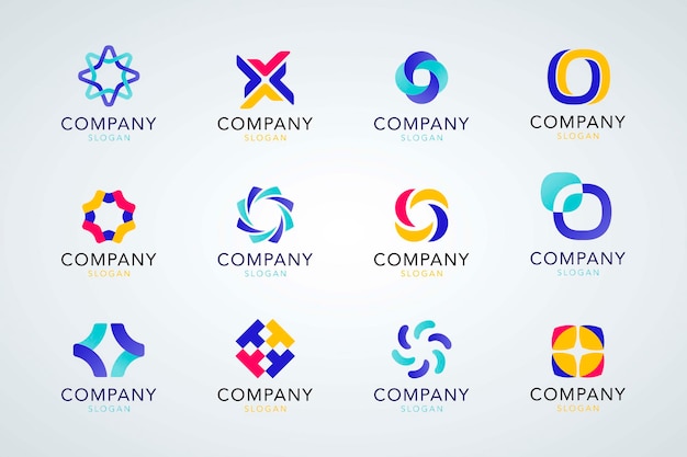 Vetor grátis coleção colorida de logotipo da empresa