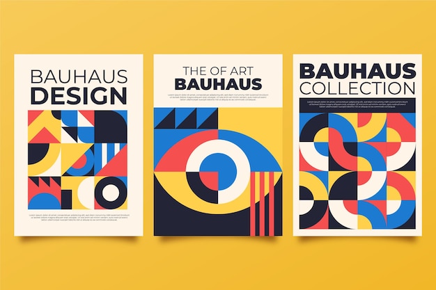 Vetor grátis coleção de capas abstratas de bauhaus