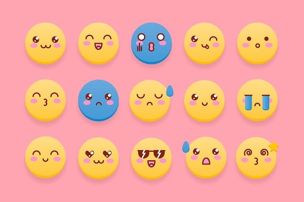 Coleção de emoticons fofa