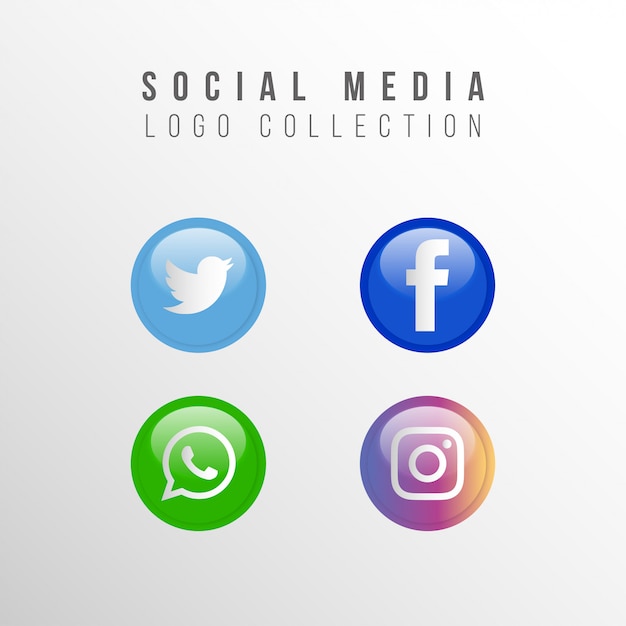 Coleção de logotipo de mídia social popular