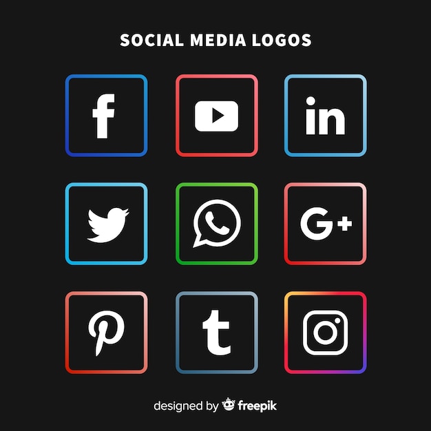 Vetor grátis coleção de logotipo de mídia social