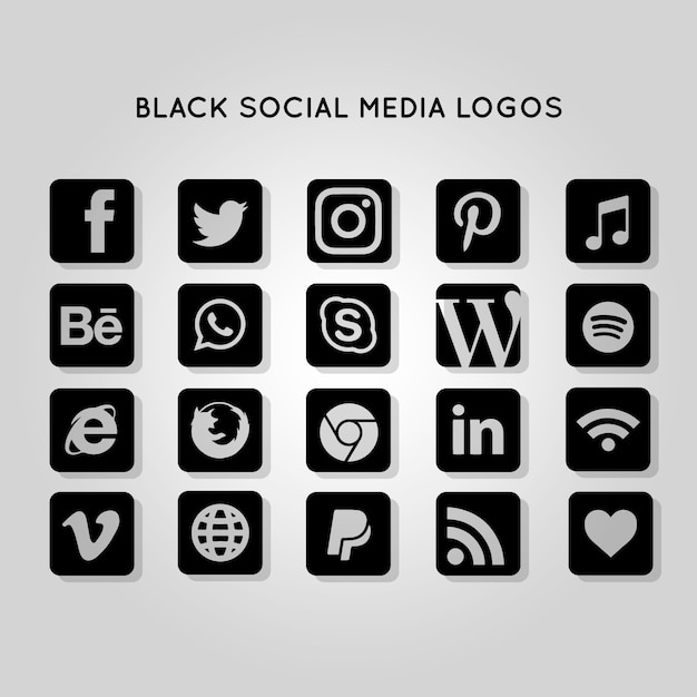 Vetor grátis coleção de logotipo de mídia social