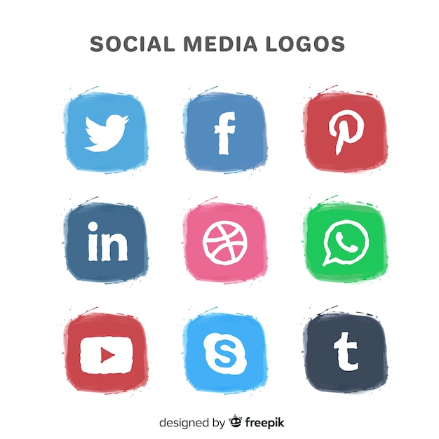 Vetor grátis coleção de logotipo de mídia social