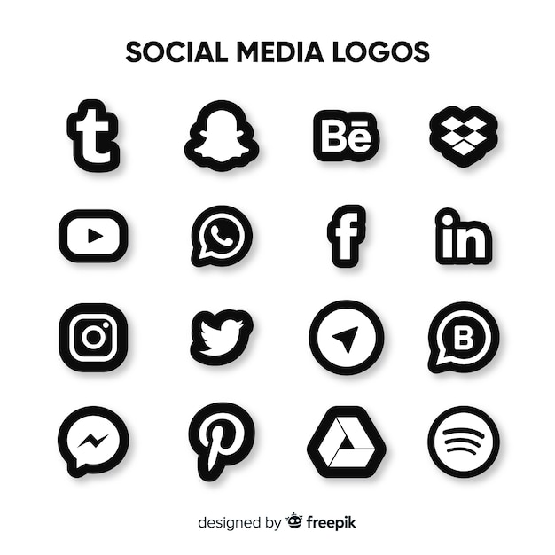 Vetor grátis coleção de logotipo de mídia social