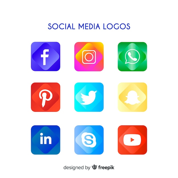 Vetor grátis coleção de logotipo de mídia social