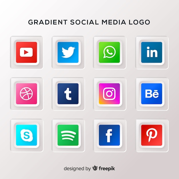 Vetor grátis coleção de logotipo de mídia social