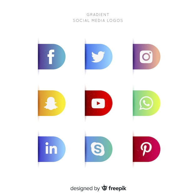 Vetor grátis coleção de logotipo de mídia social