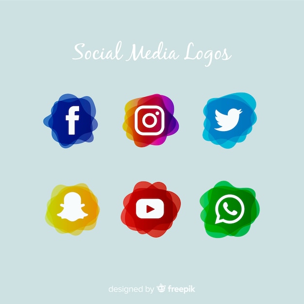 Vetor grátis coleção de logotipo de mídia social