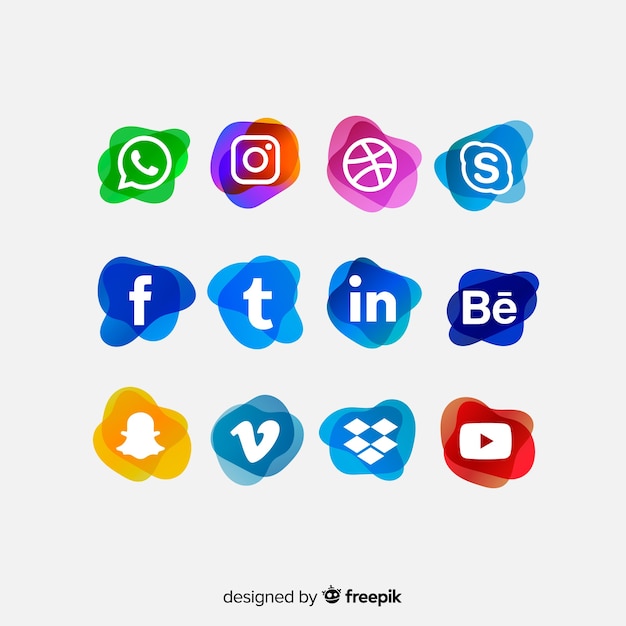 Vetor grátis coleção de logotipo de mídia social