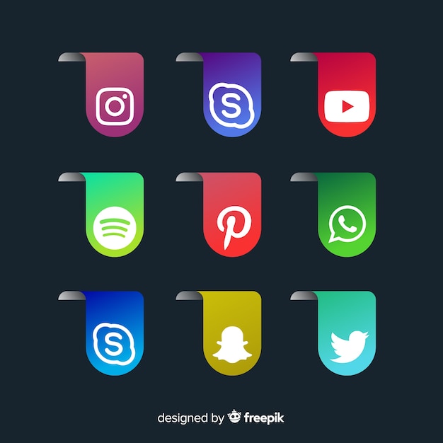 Vetor grátis coleção de logotipo de mídia social