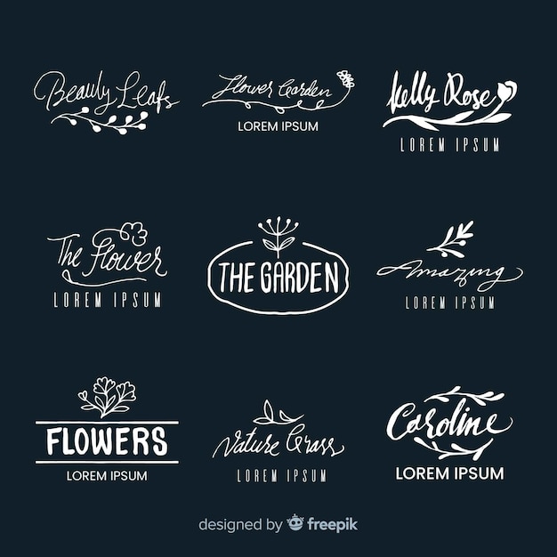 Coleção de logotipo para florista de casamento