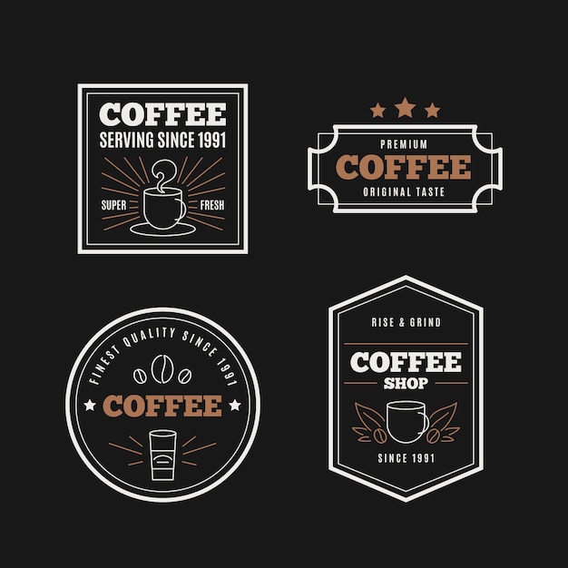 Vetor grátis coleção de logotipo retrô de café