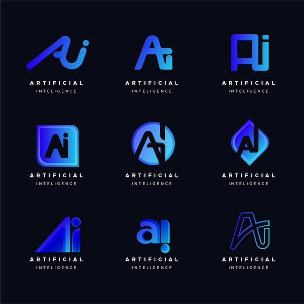 Vetor grátis coleção de logotipos ai de design plano