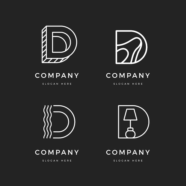 Coleção de logotipos de design plano d