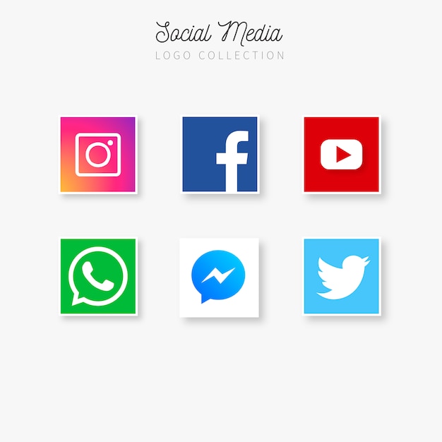 Vetor grátis coleção de logotipos de mídia social