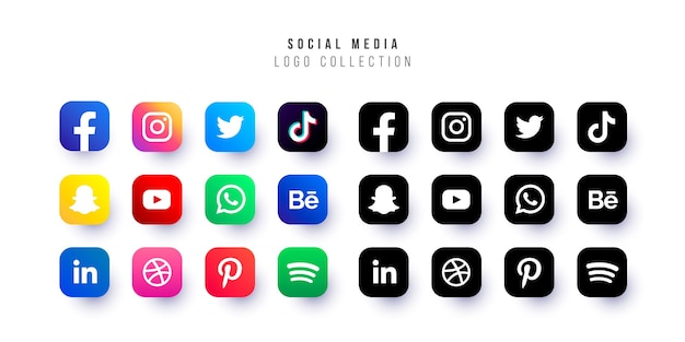 Vetor grátis coleção de logotipos de mídia social