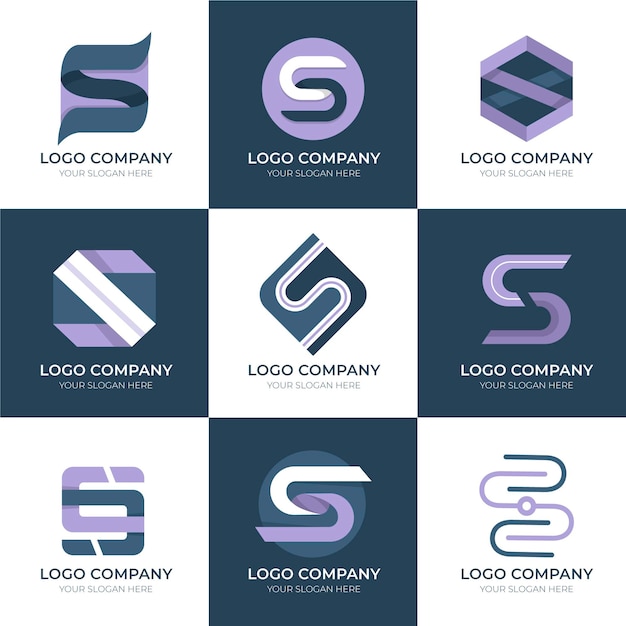 Vetor grátis coleção de logotipos do flat design