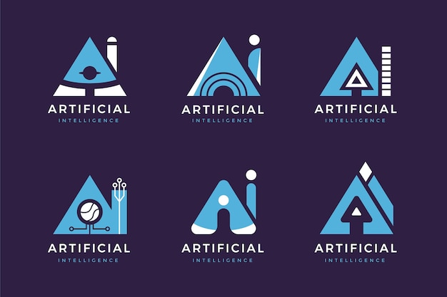 Vetor grátis coleção de modelos de logotipo ai de design plano