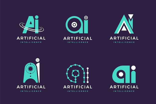 Vetor grátis coleção de modelos de logotipo ai de design plano