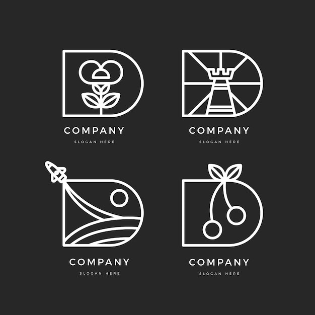 Coleção de modelos de logotipo de design plano d