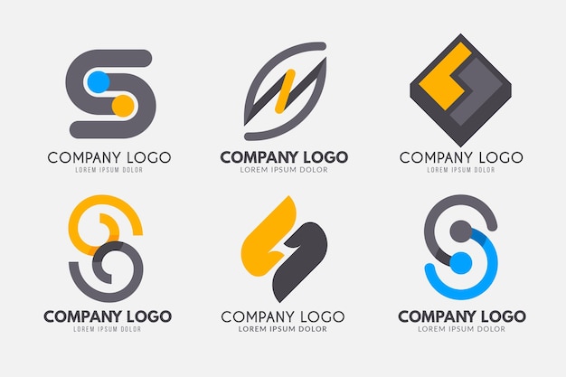 Vetor grátis coleção de modelos de logotipo de design plano