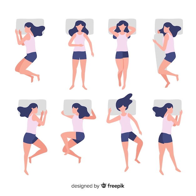 Coleção de poses de dormir plana