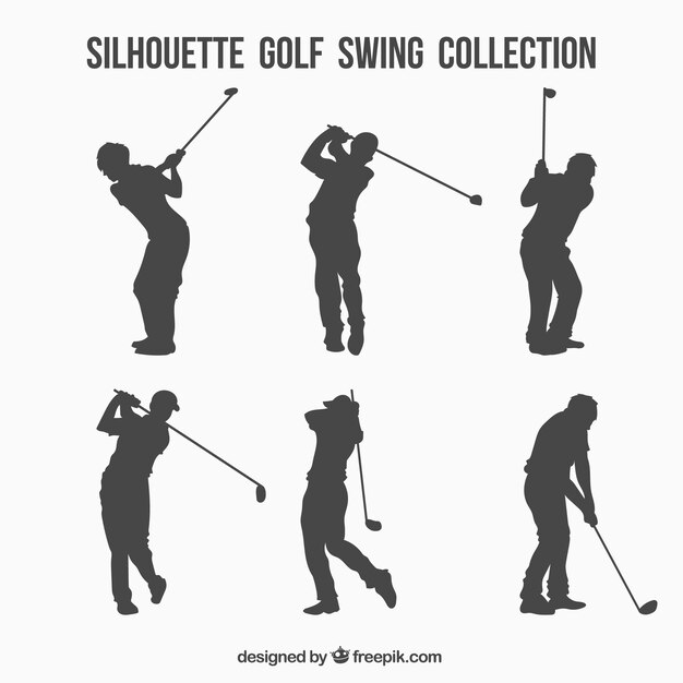 Coleção de silhueta swing de golfe