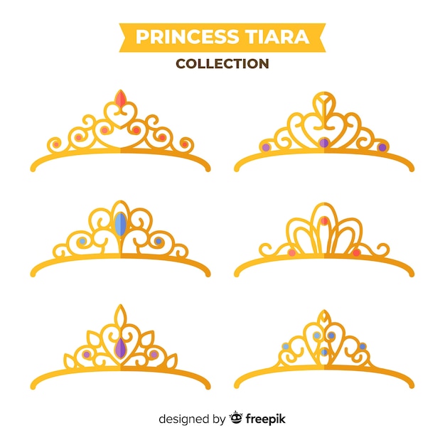 Coleção de tiara princesa dourada