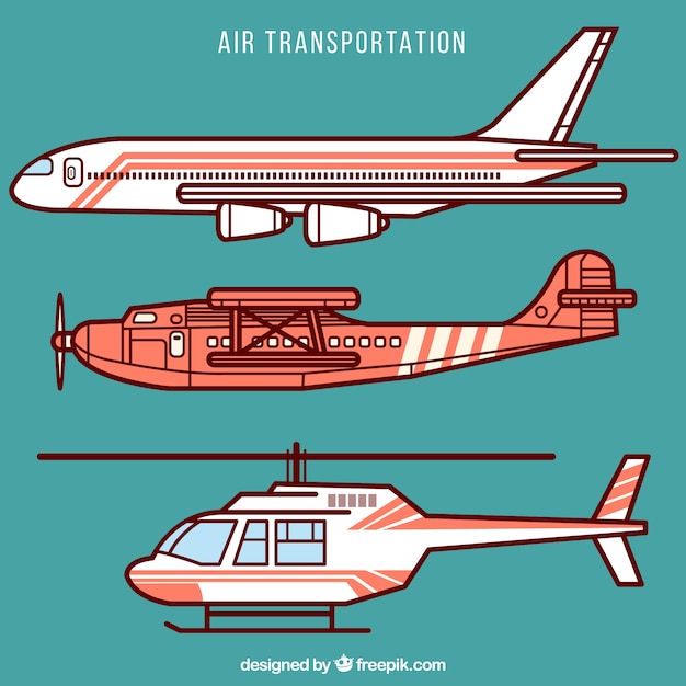 Vetor grátis coleção transporte aéreo