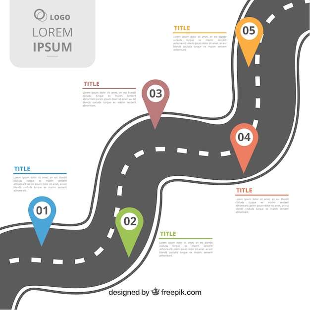 Vetor grátis conceito de cronograma infográfico com estrada