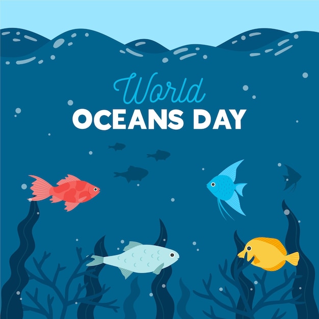 Conceito de dia mundial oceands design plano