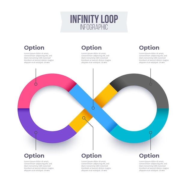 Vetor grátis conceito de infográfico de loop infinito