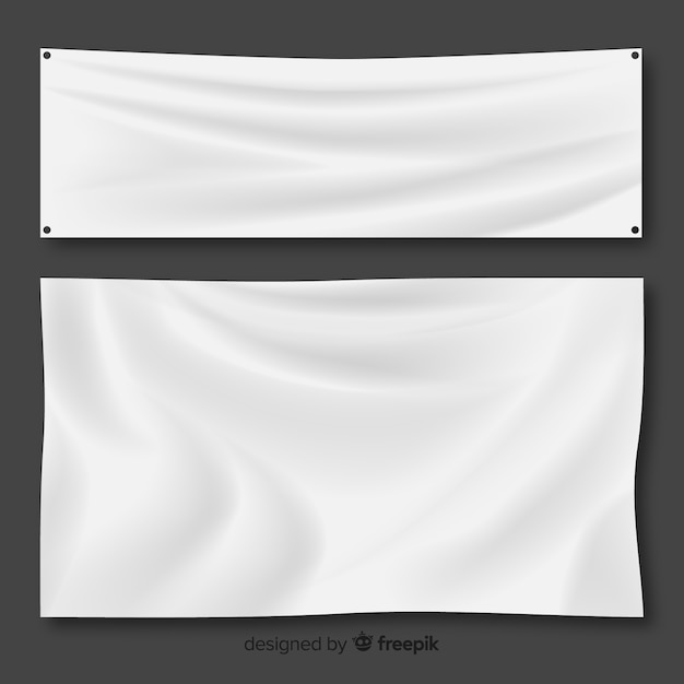 Vetor grátis conjunto de banner de tecido branco