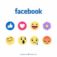 Vetor grátis conjunto de emoticons de facebook em estilo simples