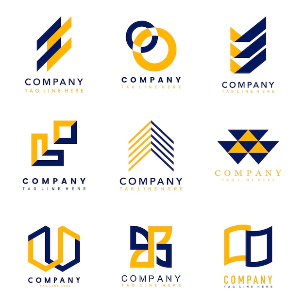 Vetor grátis conjunto de idéias de design de logotipo da empresa