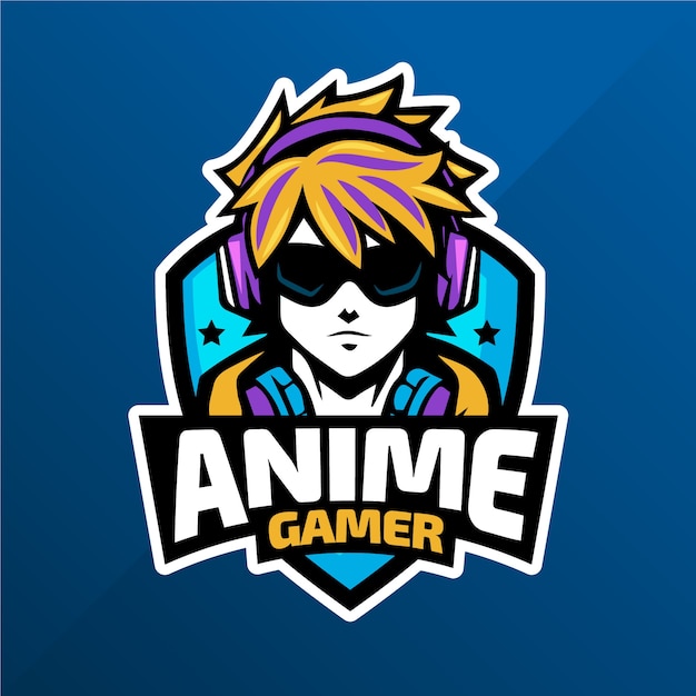 Vetor grátis desenho de logotipo de anime desenhado à mão